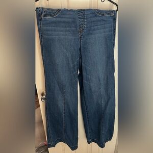 SPANX Blue Flare Wide Leg Jeans